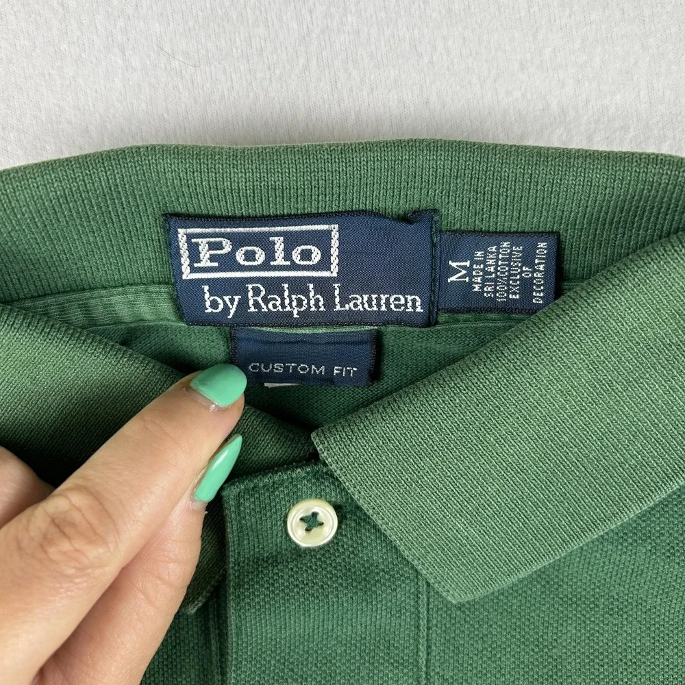 Polo Ralph Lauren Polo Shirt Mens Medium Tennis Club Crest Logo Custom Fit